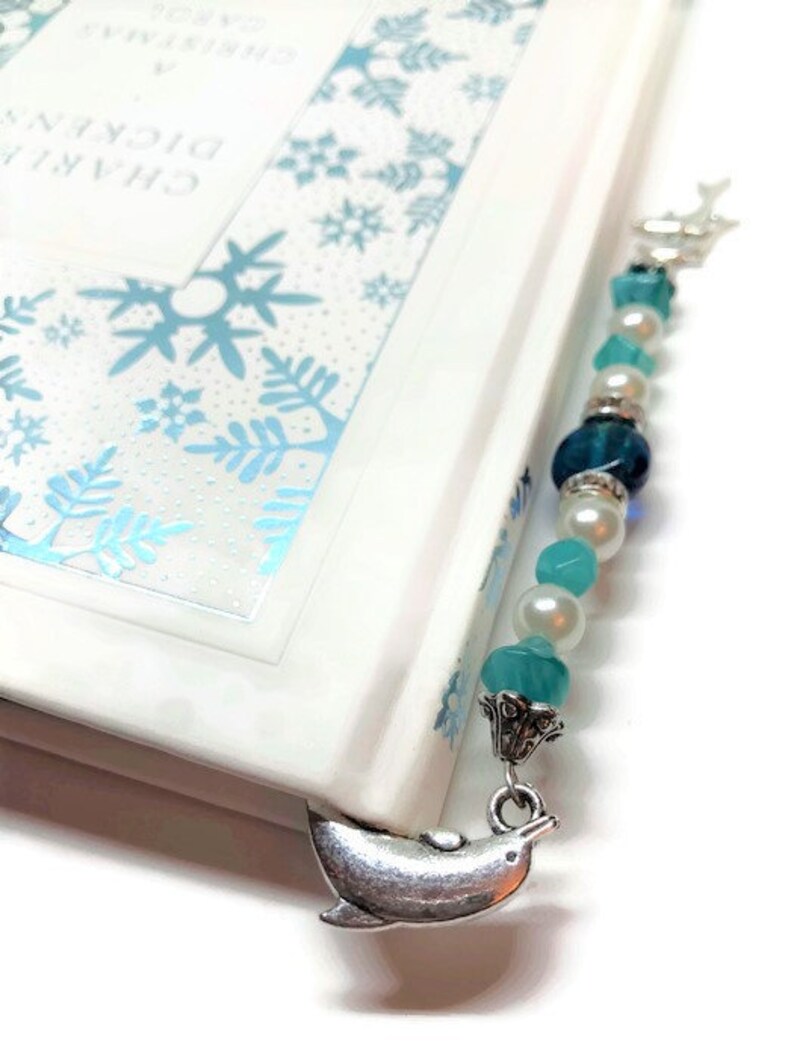 Dolphin Bookmark Silver Dolphin Bookmark Turquoise Bookmark Etsy