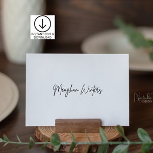 Marque-places pour mariage, Style minimaliste, Cartes de visite, Téléchargement numérique, Papeterie de mariage, Modèle de papier à lettres, WS-MIN1