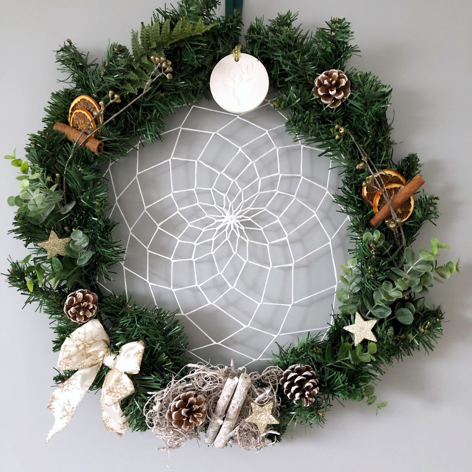 Christmas Wreath Dream Catcher 40cm Large Dream catcher Etsy
