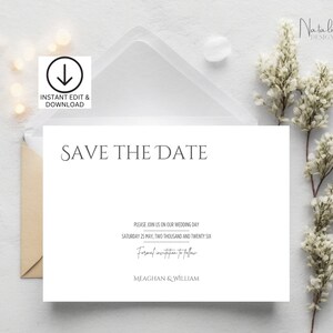 Retenez cette date pour mariage, Style minimaliste, Téléchargement numérique, Retenez cette date numérique, Papeterie de mariage, Modèle de papeterie, WS-MIN1