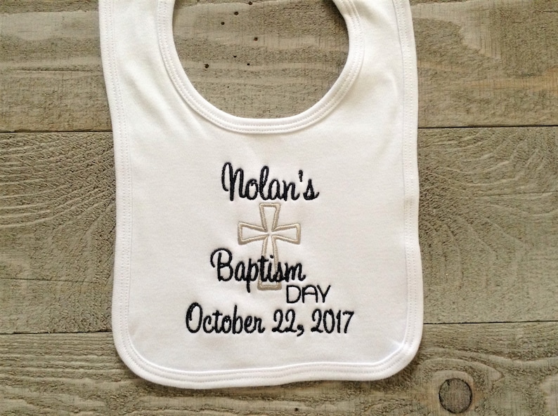 Baptism bib Christening bib Personalized Embroidered Etsy