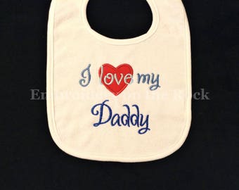 Details about   Baby Girl Boy UNISEX I Love Daddy Bib & Socks Gift Set 0-3 m BNIB New Dad Father 