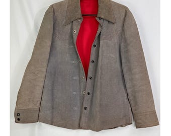 Vintage Levis Suede Jacket 70s Biker Trucker Black Button up