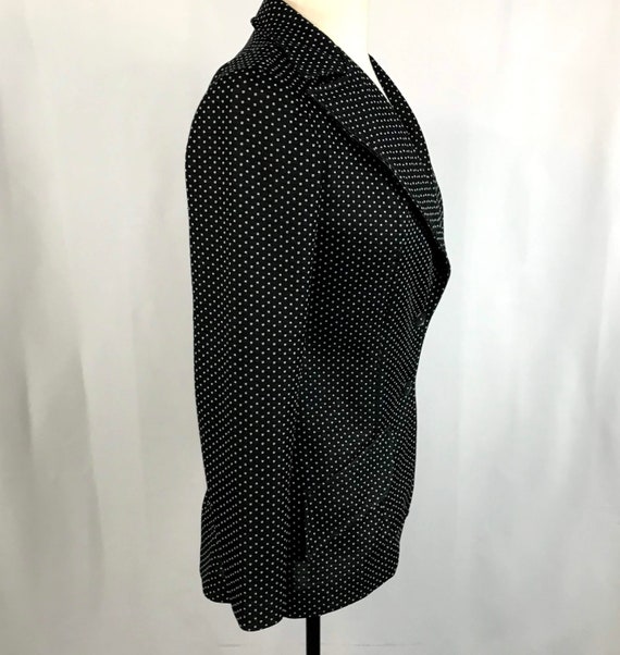 Vintage 60's 70's Swiss Dot Womens Fitted Blazer,… - image 3