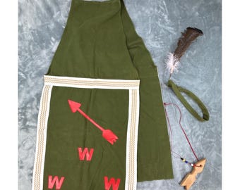 Vintage Boy Scouts Order of the Arrow Sash? WWW Ceremonial Feather Headband Set