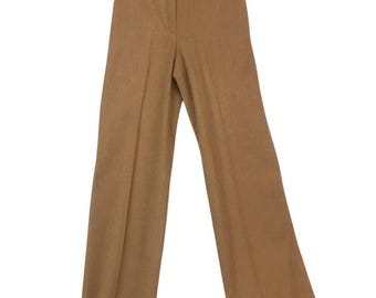 Bronson of California Vintage 70s Tan Wool Dress Pants, Bareback 7-8,  24 Waist