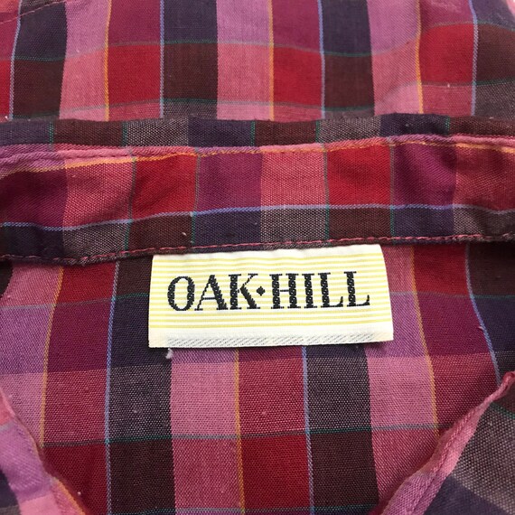 Vintage Oak Hill Pink Purple Plaid 70's Ruffle Co… - image 6