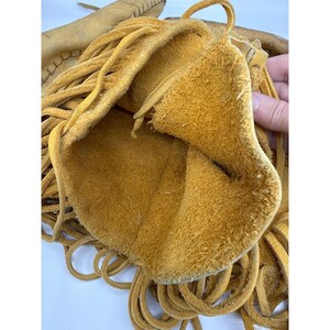 Handmade Vintage Leather Fringe Moccasin Boots Tall Lace Up Native American 11in image 9