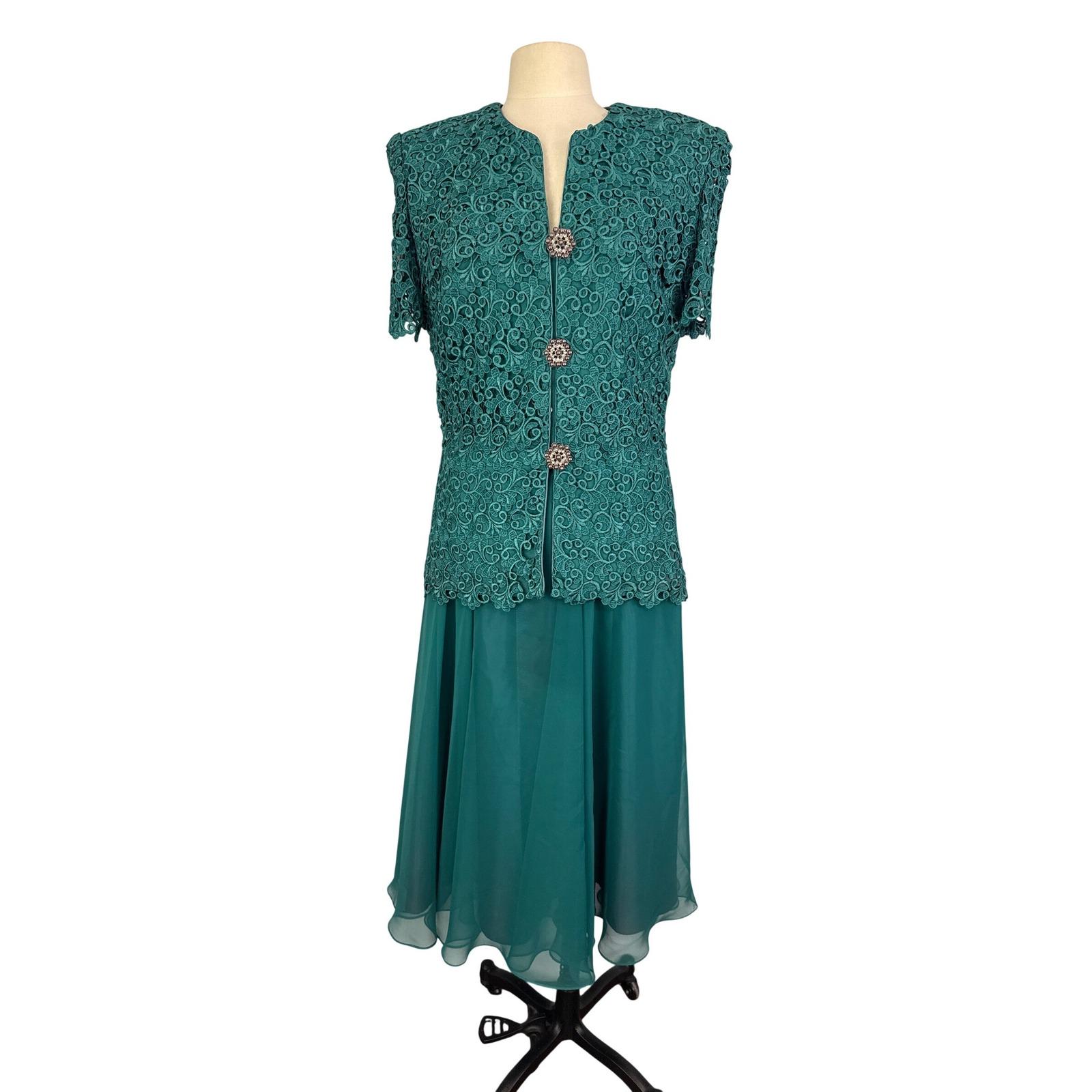 green fashion nova dress 2-Piece Fancy Embroidered Net Party Wear Dress main image 1