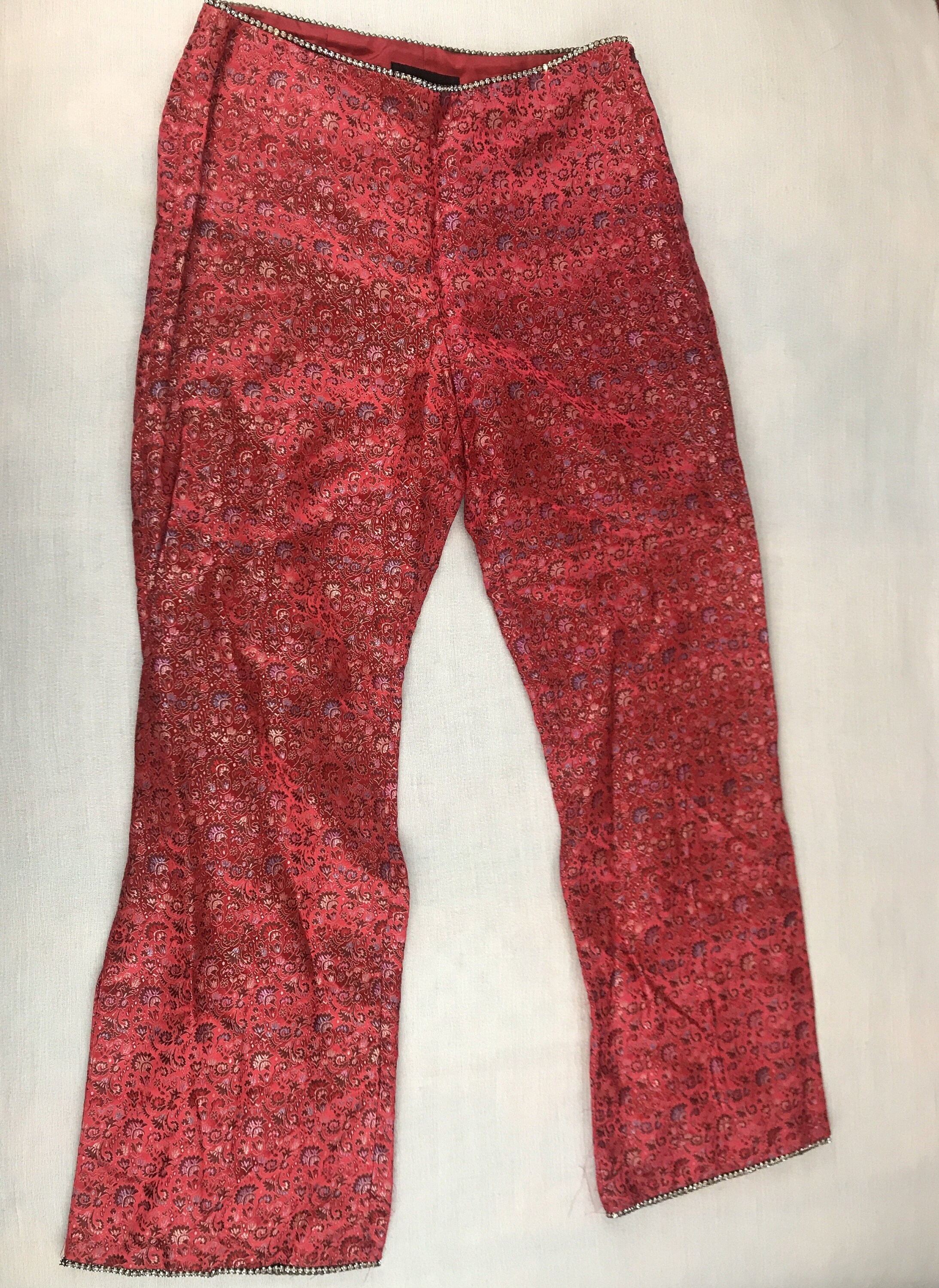 A.B.S. Evening Red Pants with Rhinestone Trim Size 10 Allen | Etsy