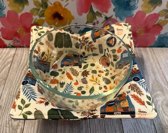 Handmade Mircowavable Safe Bowl Cozy: Harvest Time