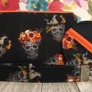 Clearance Item* Floral Skull Pouch Set