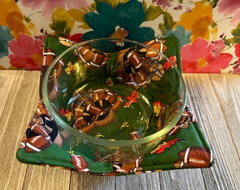 Handmade Mircowavable Safe Bowl Cozy: Touchdown Turkey