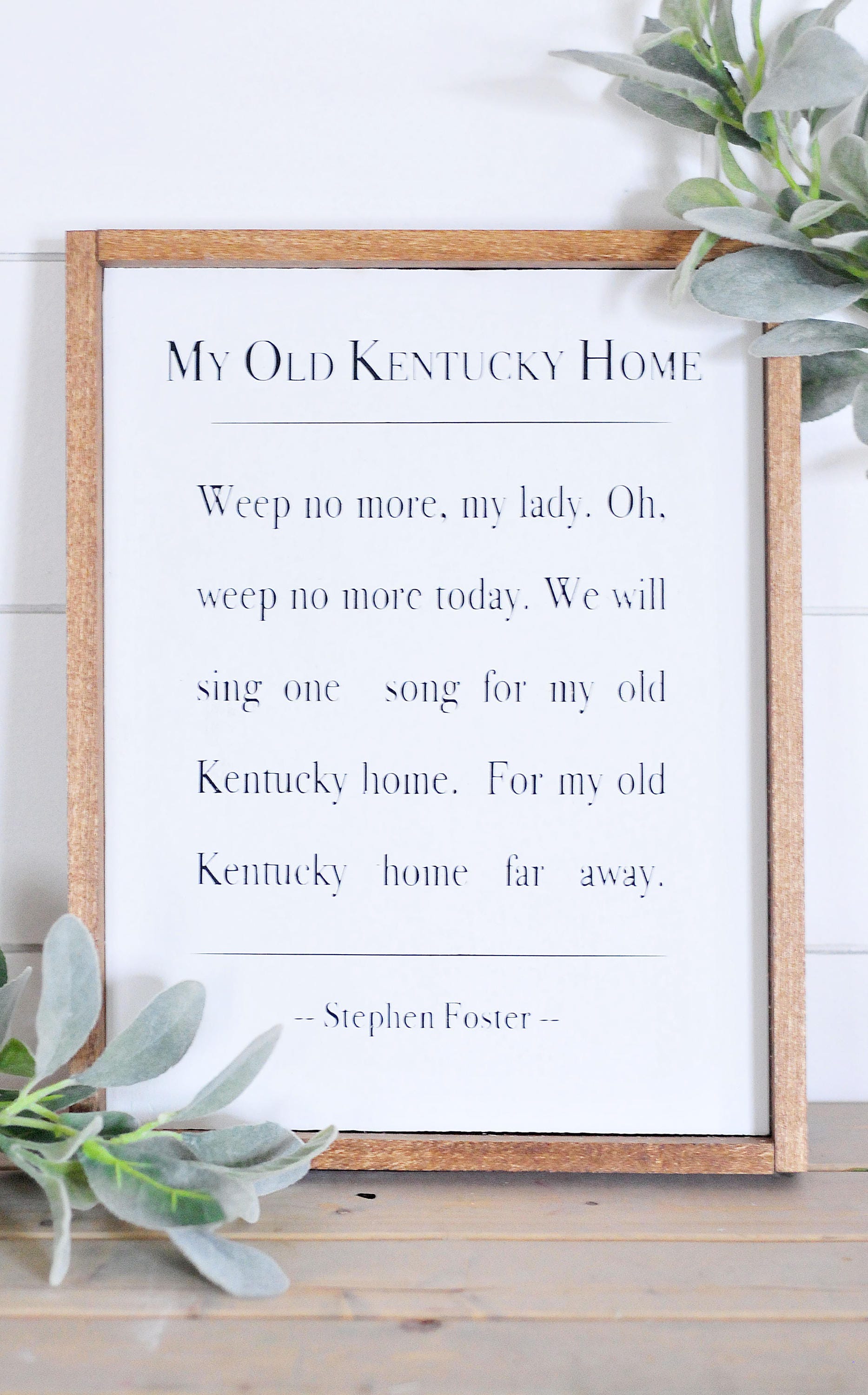My Old Kentucky Home Lyrics Song Wood Sign Home Decor Etsy