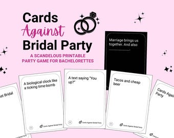 Cards Against Bridal Party, gra na wieczór panieński do wydrukowania, Cards Against Humanity Style, rozpustny wieczór panieński kawalerski niegrzeczny zabawny dorosły