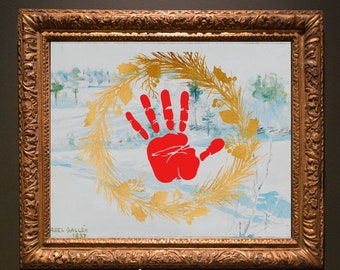 Classroom Christmas Craft- Parent Gift- DIY Handprint On Art