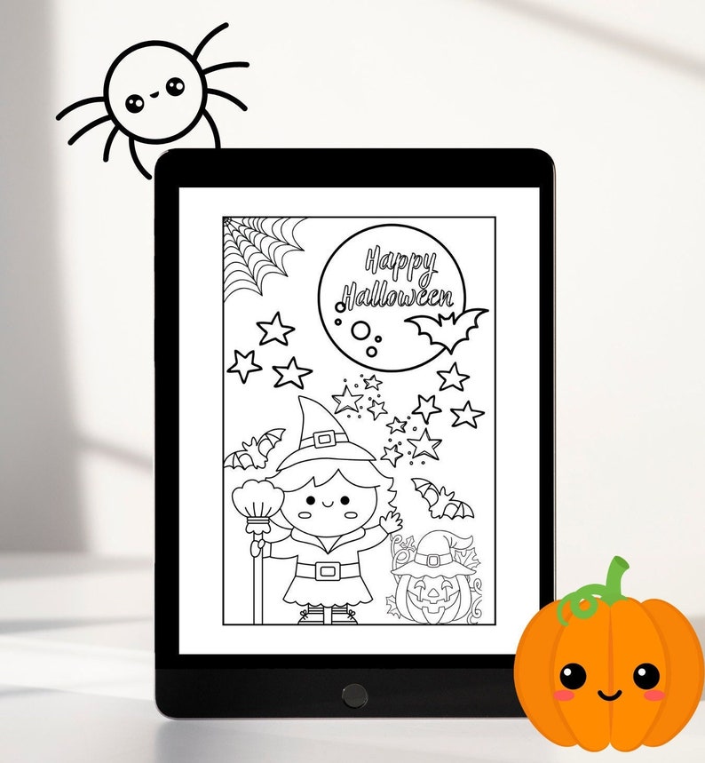 Halloween Coloring Page Etsy