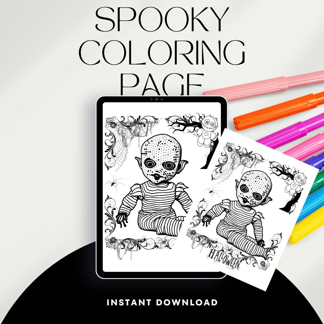 Adult Halloween Coloring Page Procreate Coloring Page Printable-pdf ...