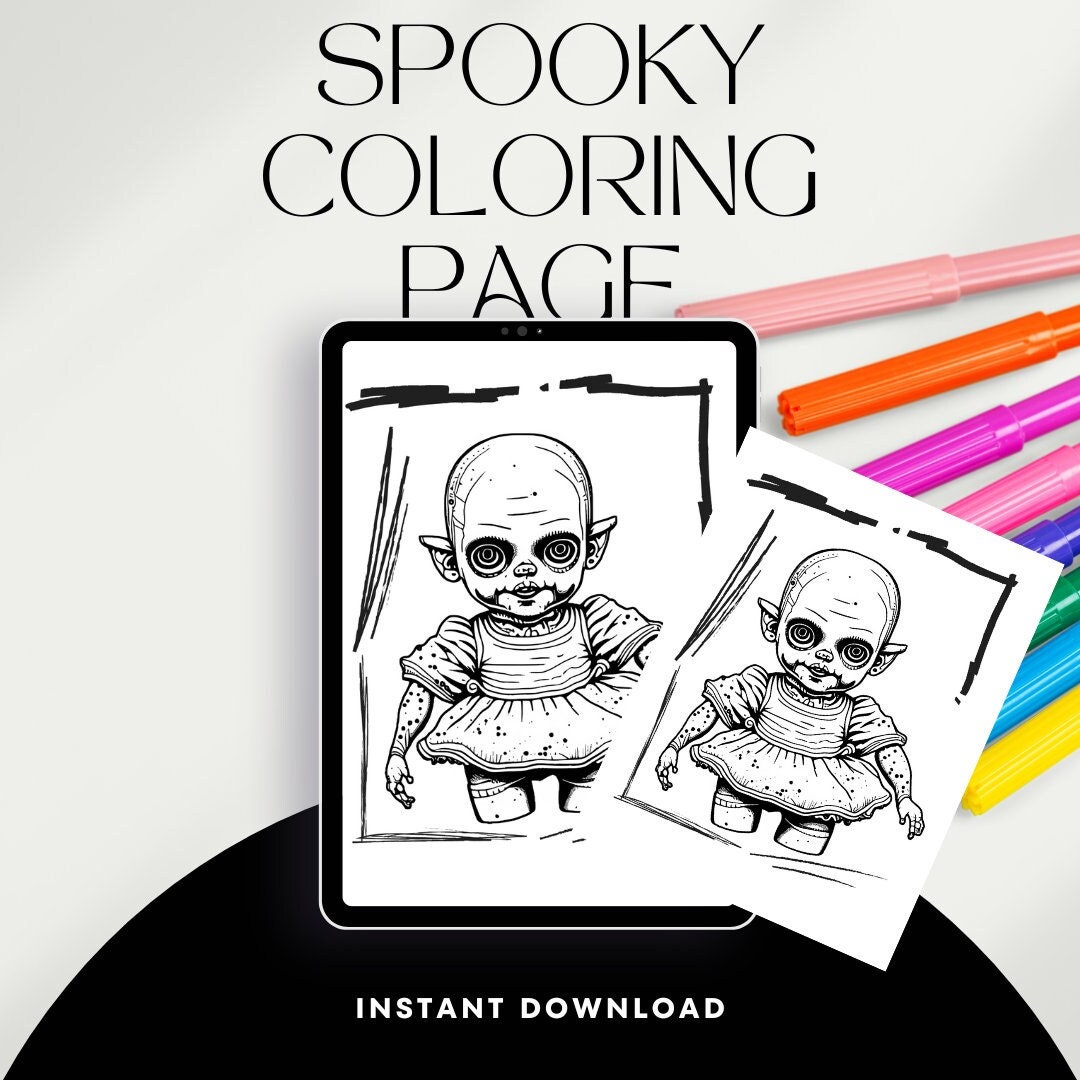 Adult Halloween Coloring Page Procreate Coloring Page Printable-pdf ...