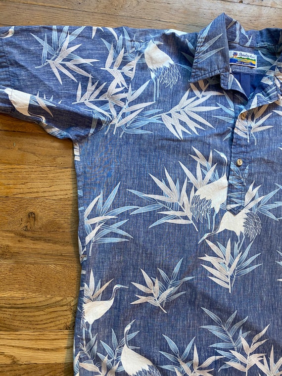 80s Shoreline Hawaii crane print shirt | vintage … - image 3