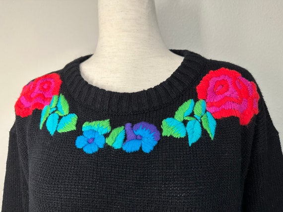 80s Nicole Curie bright floral sweater | vintage … - image 6