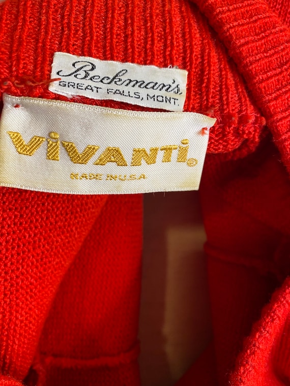 80s Vivanti bright red sweater dress | vintage Vi… - image 10