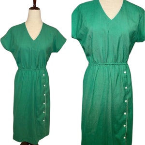 60s I.Magnin Nancy Greer New York emerald green day dress | vintage Nancy Greer dress | size 10