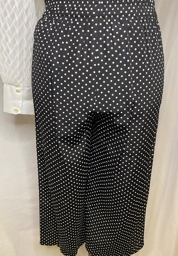 80s black and white polka dot culotte pants | vin… - image 6