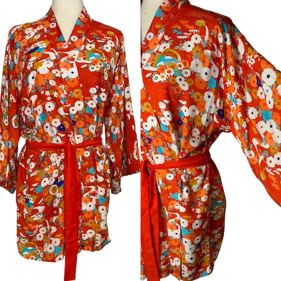 70s Takashimaya Inc. Japanese rayon robe | vintag… - image 1