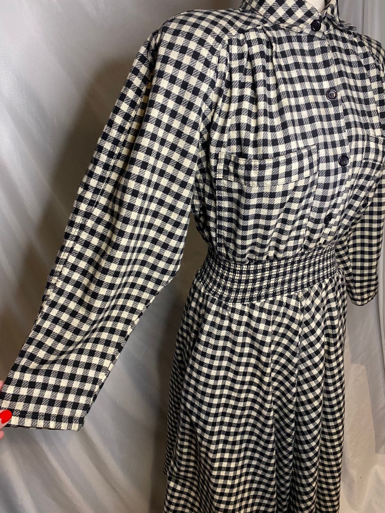 Vintage 80s Buffalo Plaid Flannel Dress | Carol Anderson image 5