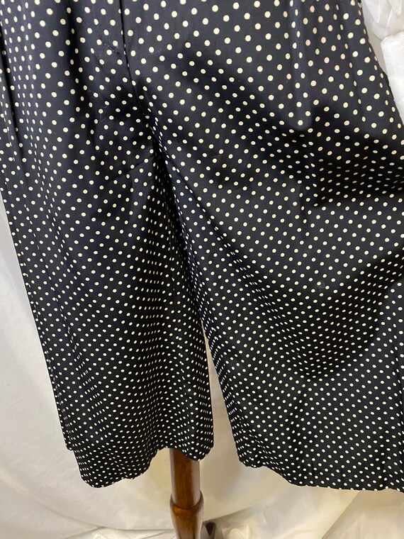 80s black and white polka dot culotte pants | vin… - image 2