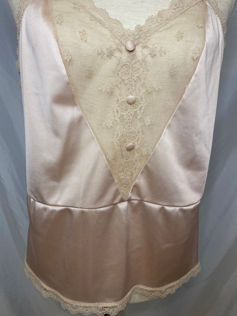 80s Montgomery Ward lace satin camisole vintage lace and satin camisole size 36 image 3