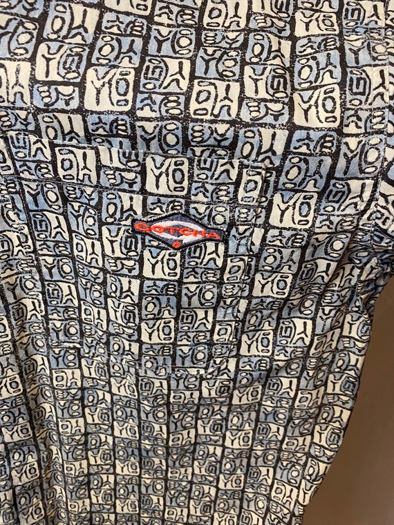 90s GOTCHA all over abstract print button down sh… - image 4