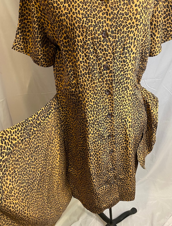 80s FY2 leopard print wrap dress | vintage leopar… - image 8