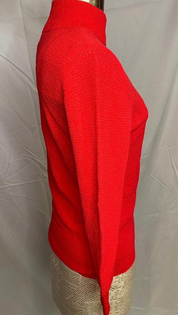 60s Exmoor vibrant red mod turtle neck top // vin… - image 5