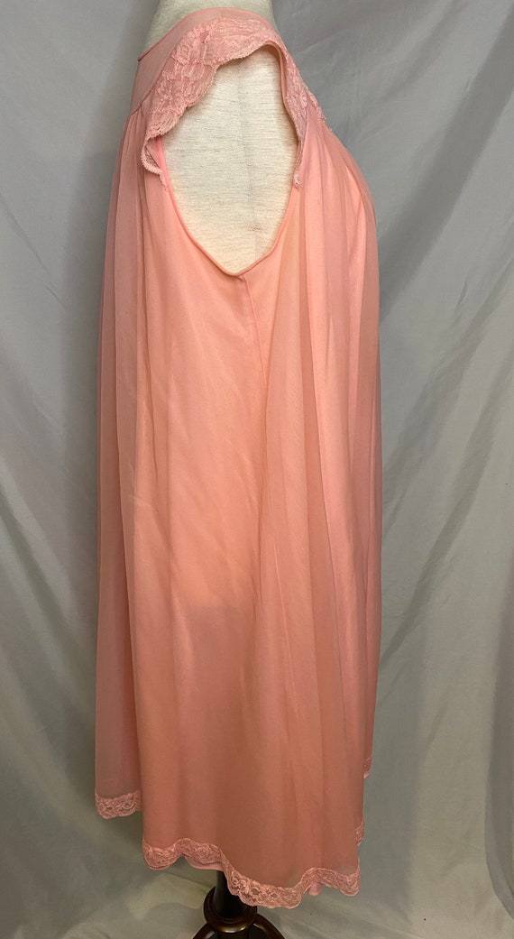 60s Shadowline pink babydoll nightgown | vintage … - image 6