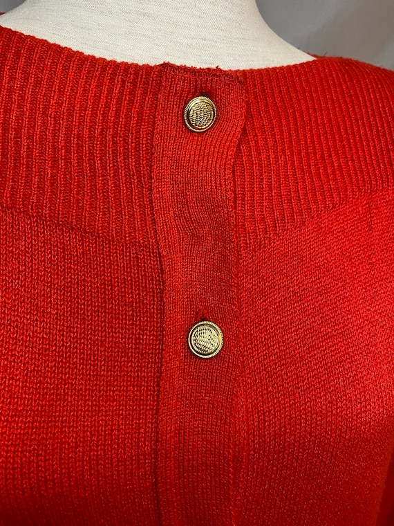 80s Vivanti bright red sweater dress | vintage Vi… - image 5