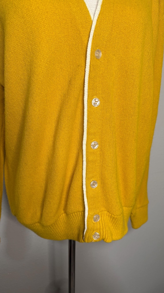 Vintage 50s Mustard Yellow Orlon Knit Cardigan - image 10