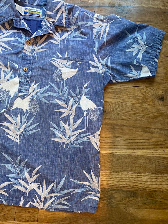 80s Shoreline Hawaii crane print shirt | vintage … - image 4