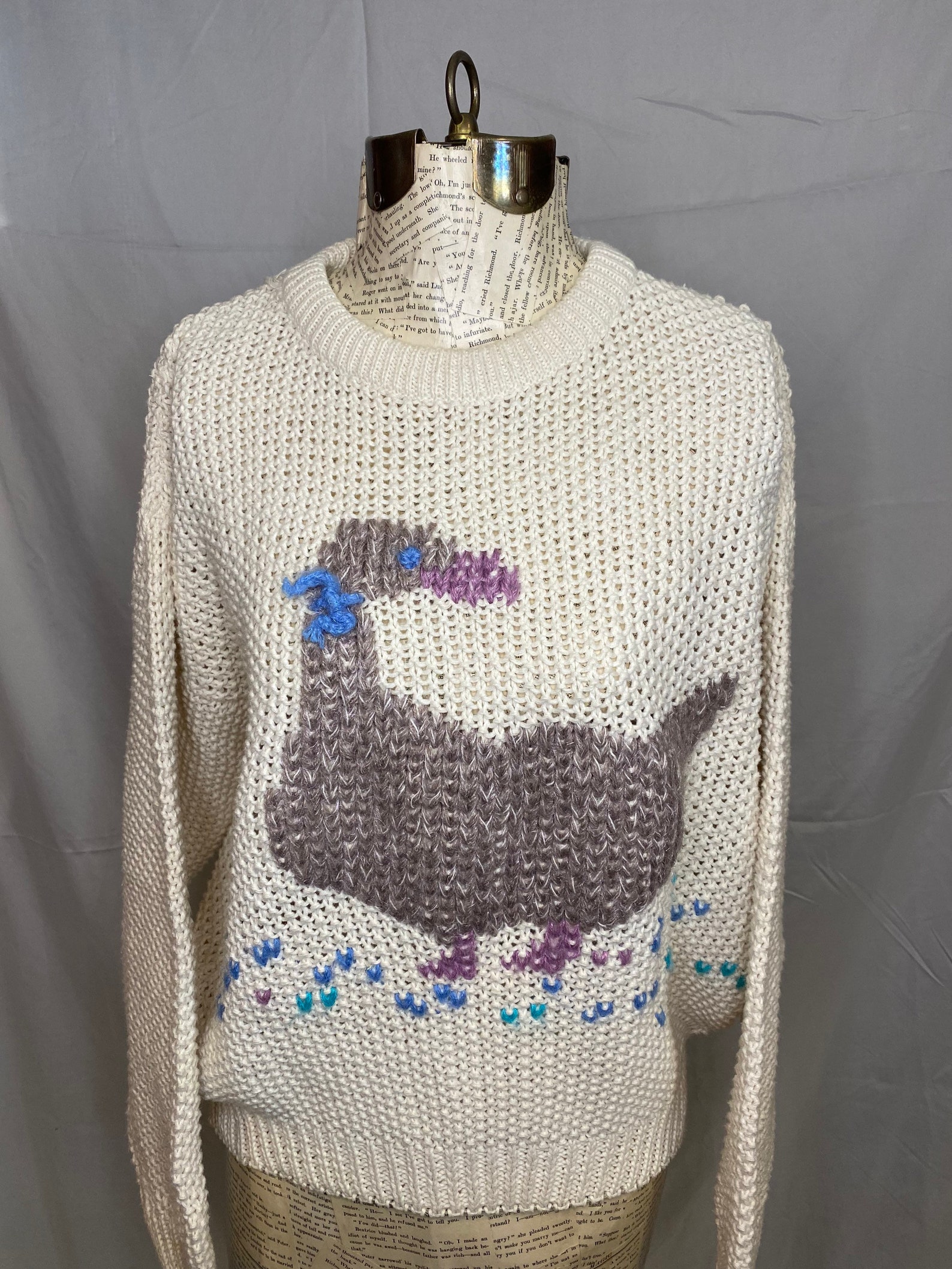 70s Jantzen Novelty Goose Knit Sweater // Vintage Novelty Goose Sweater