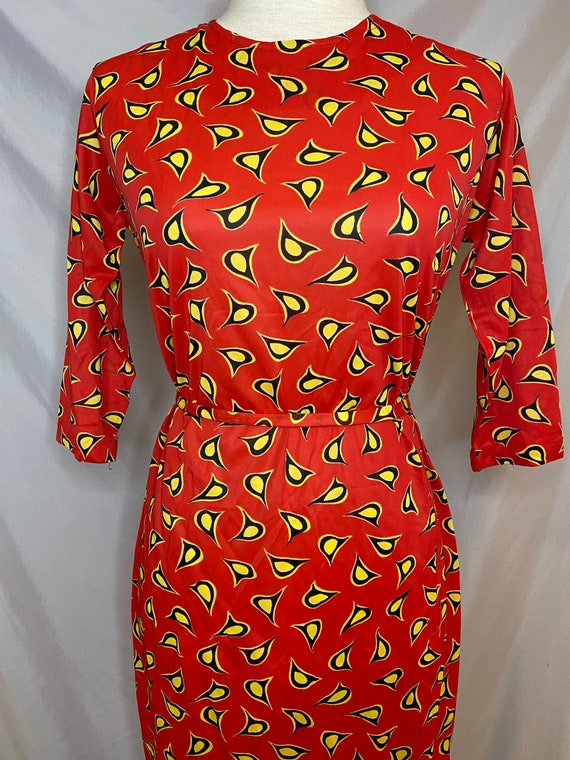 60s fun abstract print shift dress | vintage mod … - image 2