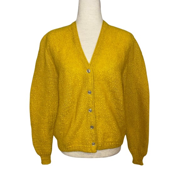 60s Mustard Yellow Mohair Cardigan 
