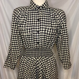 Vintage 80s Buffalo Plaid Flannel Dress | Carol Anderson image 3