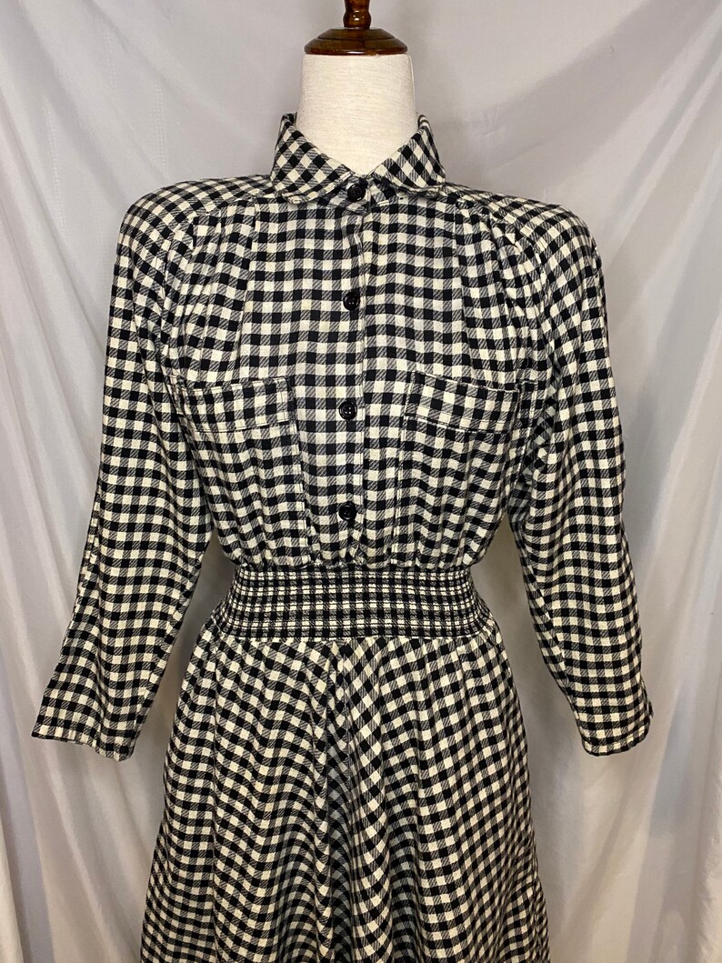Vintage 80s Buffalo Plaid Flannel Dress | Carol Anderson image 3