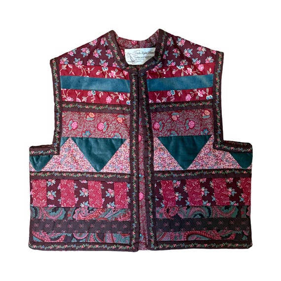 Vintage 80s Quilted Patchwork Vest | Suttles and Seawinds, Vicki Lynn Bardon