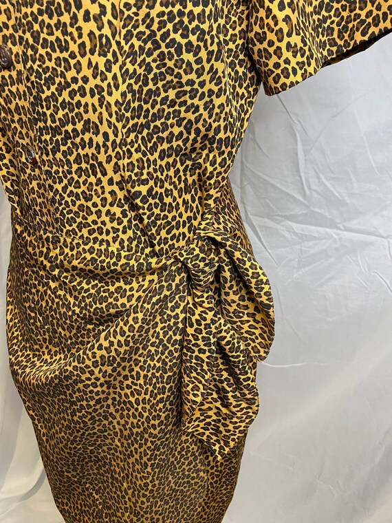 80s FY2 leopard print wrap dress | vintage leopar… - image 4