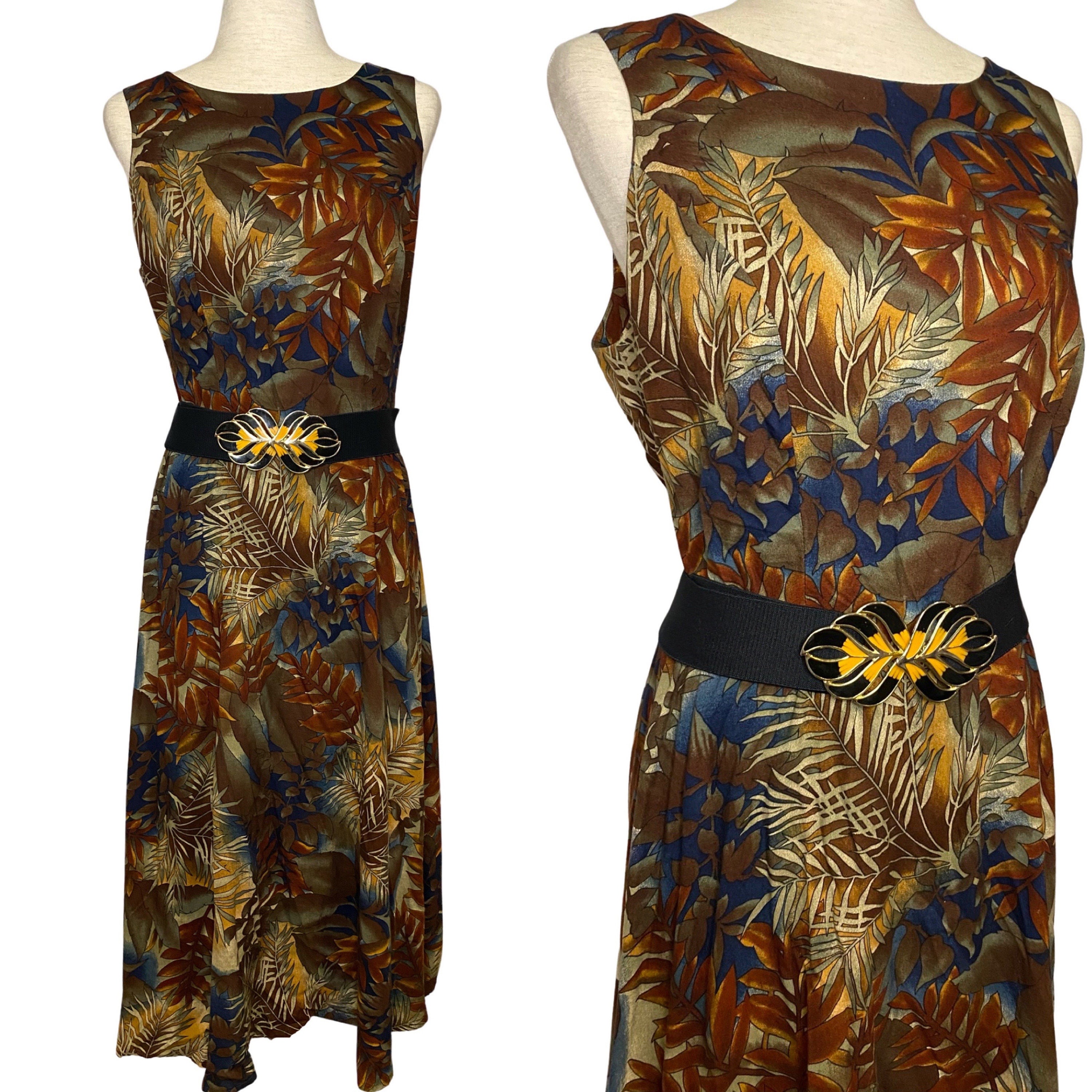 Leaf Print Dress - Etsy