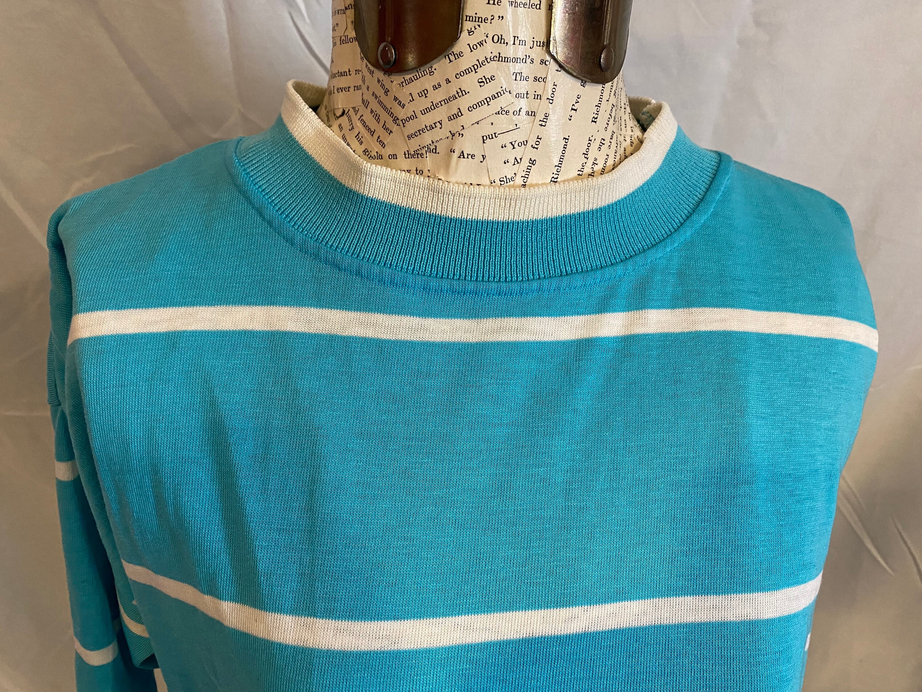 Blue Mock Neck Top - Etsy