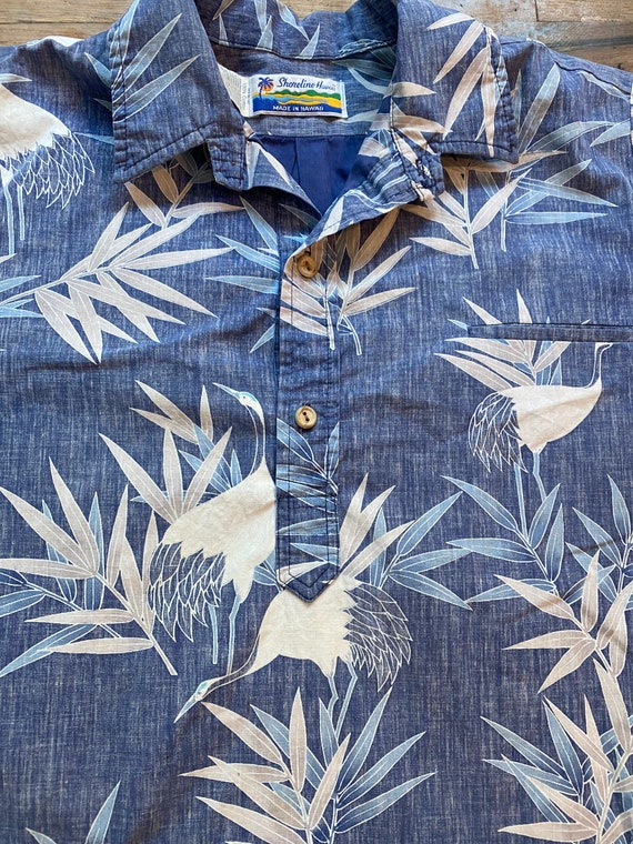 80s Shoreline Hawaii crane print shirt | vintage … - image 5