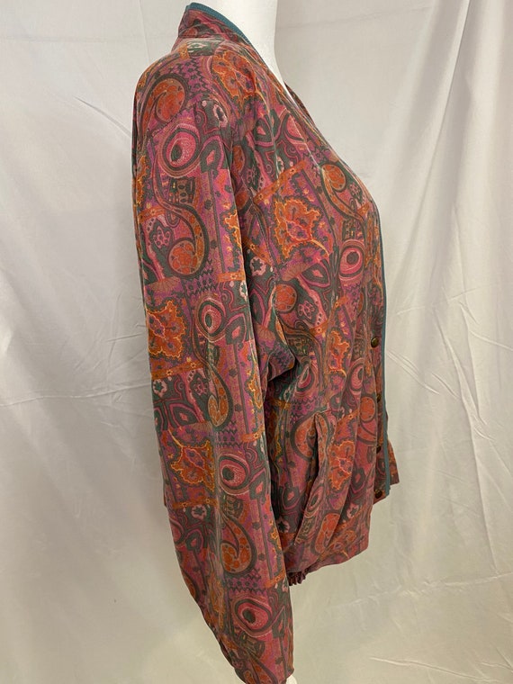 80s SinJin silk paisley bomber jacket | vintage p… - image 8